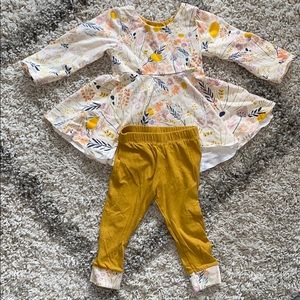 12-18 month fall floral long sleeve dress set